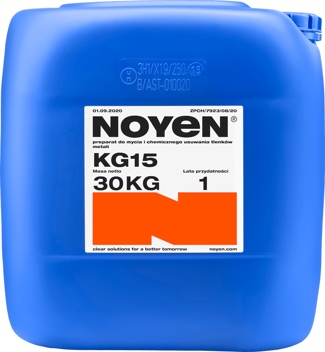 KG 15 NOYEN 30 KG preparat do mycia i chemicznego usuwania tlenków metali w niebieskim kanistrze