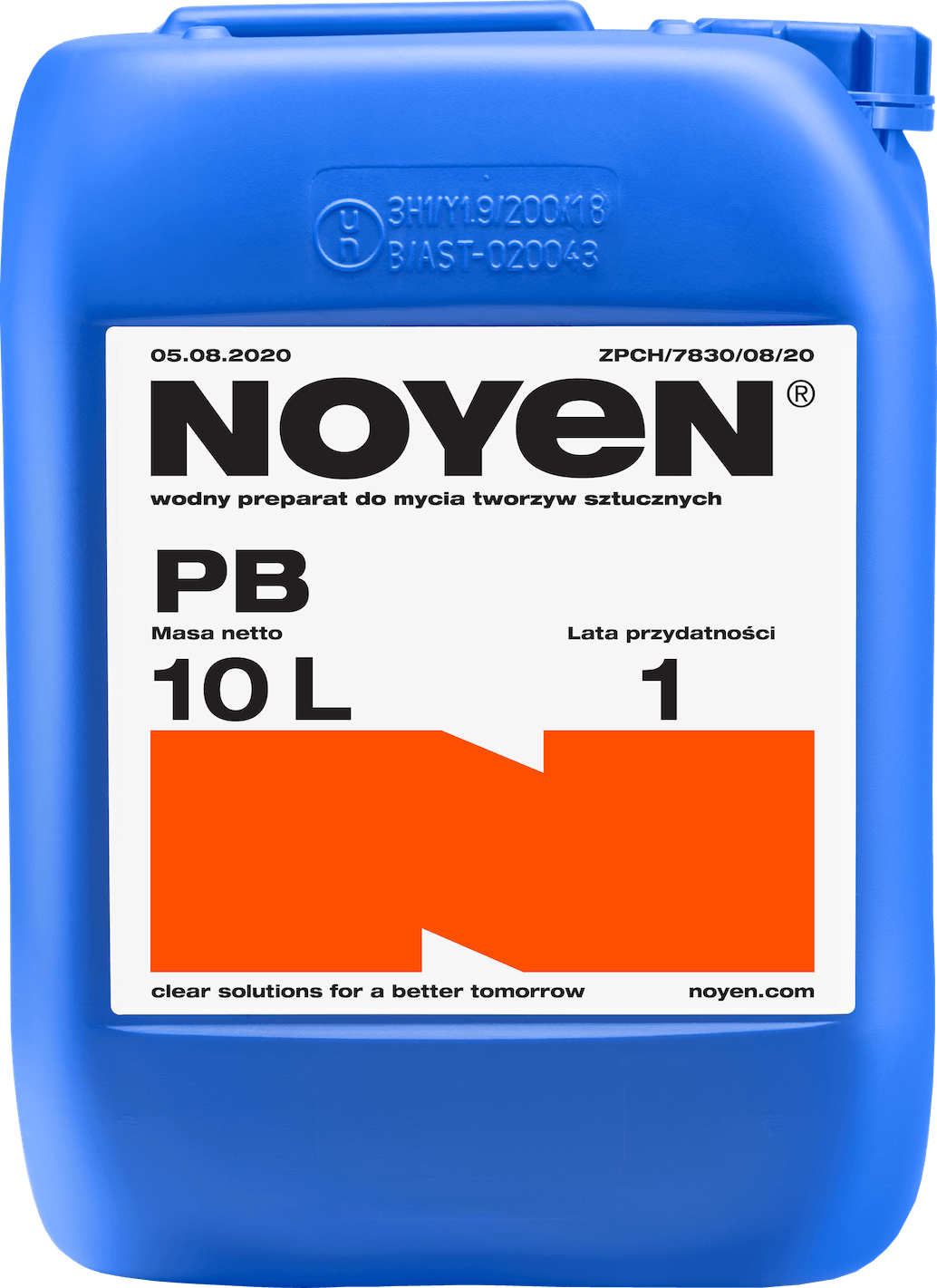 PB NOYEN 10l wodny preparat do mycia tworzyw sztucznych w niebieskim kanistrze